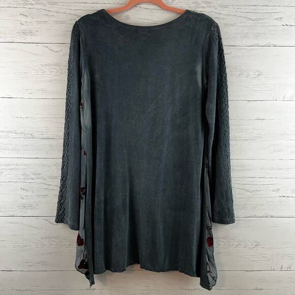 Signals Blue Embroidered Long Sleeve Boho Top Size M - Picture 2 of 8